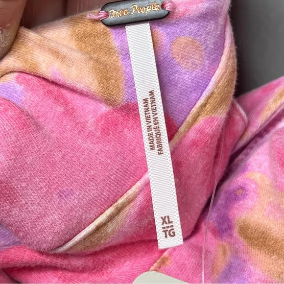 Free People Pink and Purple Floral Floral Printed Puffy Sleeve Bustier Blouse - Picture 4 of 6